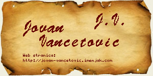 Jovan Vančetović vizit kartica